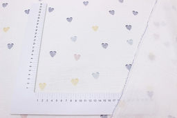 Муслин двухслойный с эф.жатости Пастельные сердечки, ш.1.40м, хлопок-100%, 120гр/м.кв - Купава фото 5