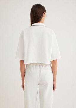 Ekru Polo Tisort - Mavi фото 5