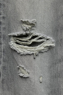 HIGH-RISE RIPPED WIDE-LEG TRF JEANS - Zara фото 12