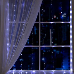 Гирлянда Занавес 1.6?1.6 м роса, IP20, серебристая нить, 160 LED, свечение белое, 8 режимов, 220 В