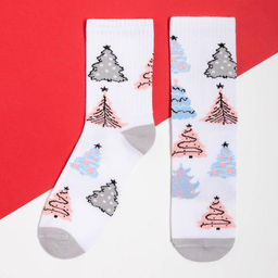 Цена за 2 шт. Носки новогодние женские KAFTAN Елочки размер 36-39 (23-25 см)