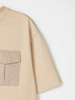 Футболка оверсайз Крем-брюле с карманом 7+ - Bungly фото 5