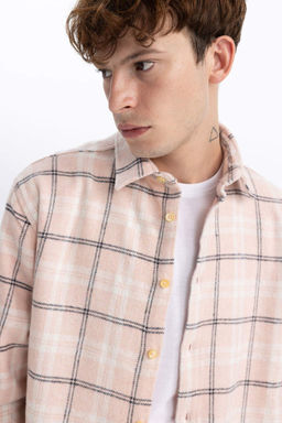 Рубашка Relax Fit в клетку с длинным рукавом Lumberjack - Defacto фото 4