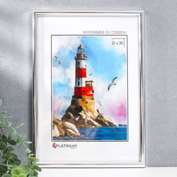 Фоторамка для фото 21×30 см «Радуга», пластик, серебро, (пластиковый экран)