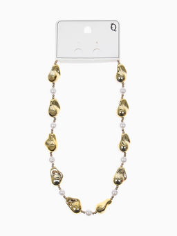 Бусы "Жемчуг Борокко", цвет белый в золоте 40+удл