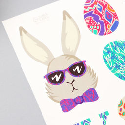 Переводные тату цветные Кролик в очках, временные татуировки, 10?10 см - Арт узор фото 3