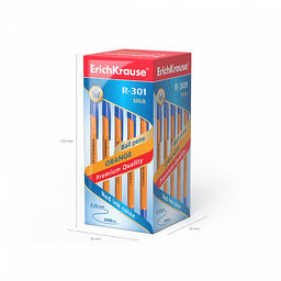 Цена за 50 шт. Ручка шариковая ErichKrause R-301 Stick Orange 0.7, цвет чернил синий (в коробке по 50 шт.)  фото 5
