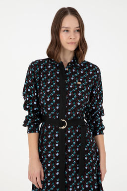 Женское бордовое тканое платье - U.s. polo assn фото 2