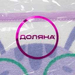 Мочалка детская для купания Доляна «Котёнок», 12×8 см, фиолетовая