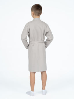 Халат детский вафельный светло-серый 913 (134, 68)