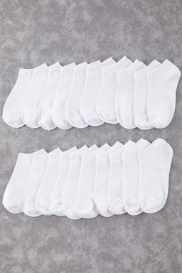 Siyah-Beyaz Unisex 20li Pamuklu K?sa Boy/Gorunmez/Patik Corap TMNSS25CO00018