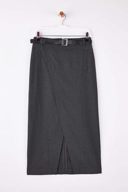 TRENDYOLMILLA Antrasit Kruvaze Kapama Maxi Boy Dokuma Etek TWOAW25ET00082  фото 16