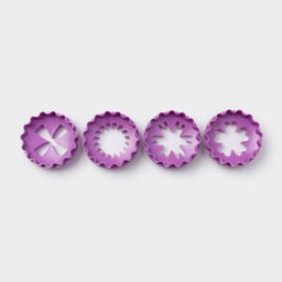 Формы для печенья Доляна Цветочки, пластик, набор 4 шт., фиолетовые фото 5