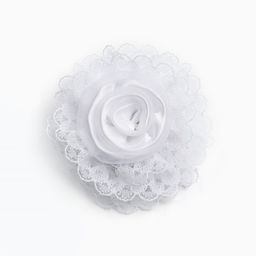 Бант для волос на резинке школьный, белый, 6.5 см, Принцессы