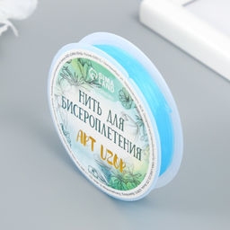 Цена за 10 шт. Резинка для плетения «Голубая», намотка 10 м, ш. 0.8 мм, 6.5×6.5×1.3 см