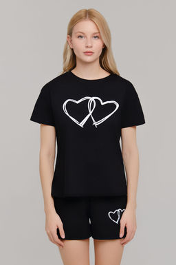 Арт. 9108 Пижама с шортами 42-50 (5 шт) Цвет:верх-черный,низ-черный - Калинка фото 4