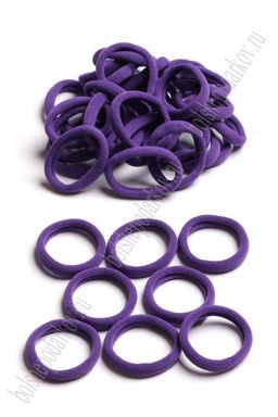 Резинки бесшовные для волос 4 см (100 шт) SF-6003, темно-фиолетовый