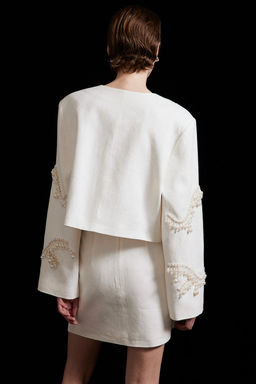 Falda de lino con cuentas decorativas - H&m фото 3