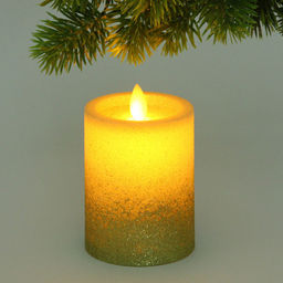 Цена за 4 шт. Сувенир с подсветкой "Свеча - Ночной огонь" 7,5*10 см (работает от батареек 3 ААА)