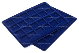 Планшет (упаковка из 2 штук) для 24 монет диаметром до 47 мм, Синий (LEUCHTTURM 324301)