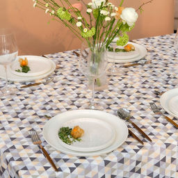 Скатерть Этель Треугольники 149х220 см, 80% хл, 20% пэ, сатин 110 г/м2  фото 3