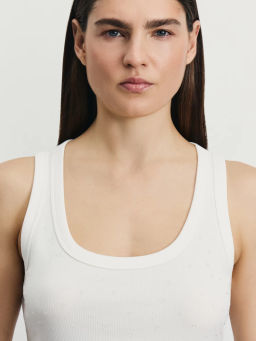 Майка из модала и хлопка со стразами / Zarina  фото 6