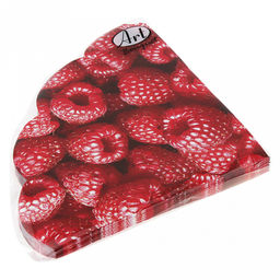 Салфетки бумажные "Art Bouquet Rondo" д32см, 3-х слойные, 12 штук в упаковке, 100% целлюлоза, "Малина" (Россия)