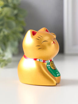 Фигурка керамика «Котик Манэки-нэко золотой», 5.3×7.3×6 см