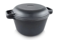 Казан с крышкой-сковородой, литой, 7л