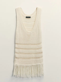 Топ ажурной вязки с бахромой / Zarina  фото 8