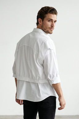 Beyaz Oversize Gomlek TMNSS25GO00045