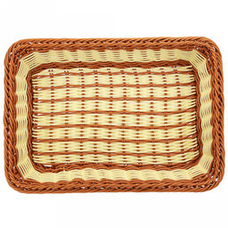 Корзина-сухарница плетная Пастораль 34,5х24,5см h7,5см, полипропилен, бежево-коричневый, форма прямоугольная (Китай) - Домашняя мода фото 3