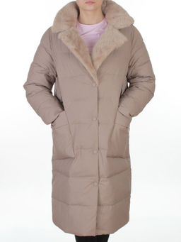 8806 BEIGE Пальто зимнее женское (200 гр. холлофайбер)