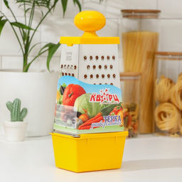 Тёрка «Комфорт», 4 грани, с контейнером 450 мл, 28×12×9 см, цвет МИКС