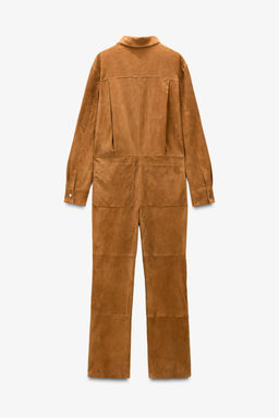 LIMITED EDITION SUEDE LEATHER JUMPSUIT - Zara фото 7