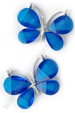 Серединка ювелирная "Бабочка" (2 шт) SF-7049, синий