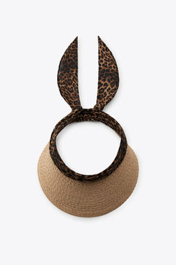 BRAIDED VISOR WITH ANIMAL PRINT SCARF - Zara фото 4