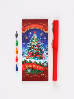 Подарочный набор новогодний «С Новым годом», блокнот, вечный карандаш, сменные грифели