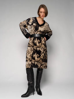 Платье женское 12411-55008 black/sand/white