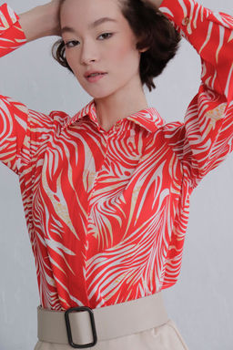 11529 Рубашка с супатной застёжкой красная - Martichelli фото 4