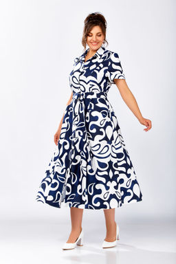 Платье Swallow 844.3 темно-синий в белый принт фото 8