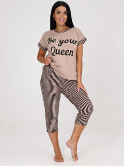 464-П ПИЖАМА ЖЕНСКАЯ (бриджи) (Бежевый) - А-дина фото 3