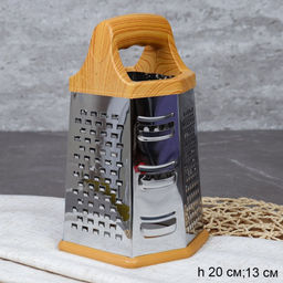 Терка 6 граней 20 см цвет дерева / F-14 /уп 96/