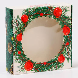 Цена за 5 шт. Подарочная коробка сборная с окном «Счастья», 11.5×11.5×3 см