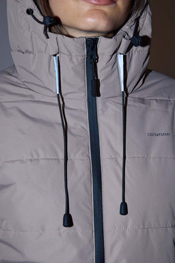 Bej Regular Kal?p Kapusonlu Su Itici Sisme Mont TWOAW26MO00000 - Trendyolmilla фото 4