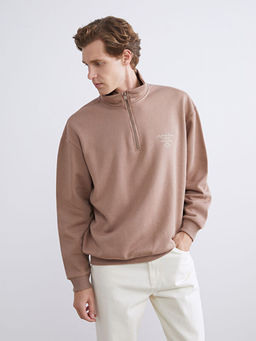 Fermuarl? Dik Yaka Erkek Sweatshirt