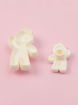 Печати для теста и мастики новогодние Доляна Пряничный человек, набор 2 шт., пластик, молочные