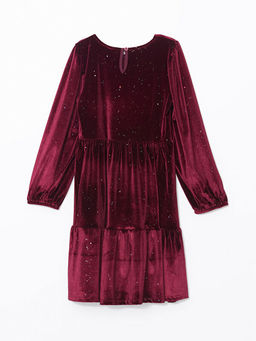 Bisiklet Yaka Kadife K?z ?ocuk Elbise - Waikiki фото 3