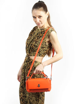 LACCOMA сумка АК7034-оранжевый натуральная кожа хлопок