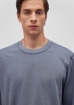 Uzun Kollu Mavi Tisort  фото 5